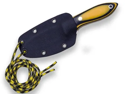 Cuchillo Bushcraft JOKER Bs 9 Avispa.cuchillo de Cuello, Acero Sandvik 14C28N, Mango Canvas Micarta, Hoja 8 cm. Funda de Kydex - Joker Cuchillería Deportiva