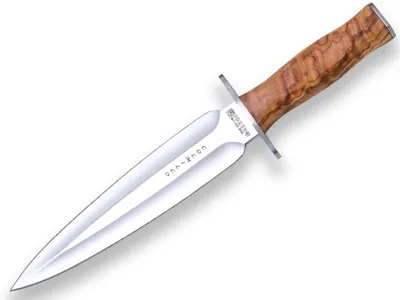 Cuchillo de Remate JOKER Colmillo con Puño en Madera de Olivo - Joker Cuchillería Deportiva