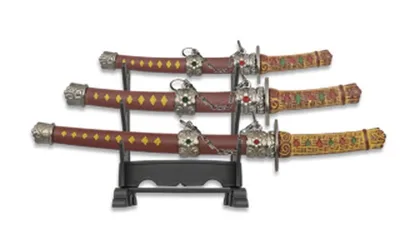 3 Mini Katanas Granate con Peana - Albainox
