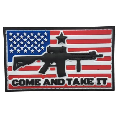 Parche de Goma PVC Bandera USA Come and Take It 85 x 50 mm - DragonPro