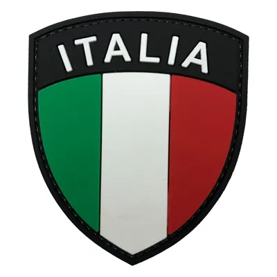 Parche de Goma PVC Bandera Italia Escudo 70 x 60 mm - DragonPro