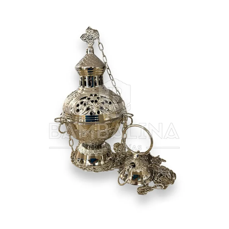 Incensario Labrado 28cm · Plata