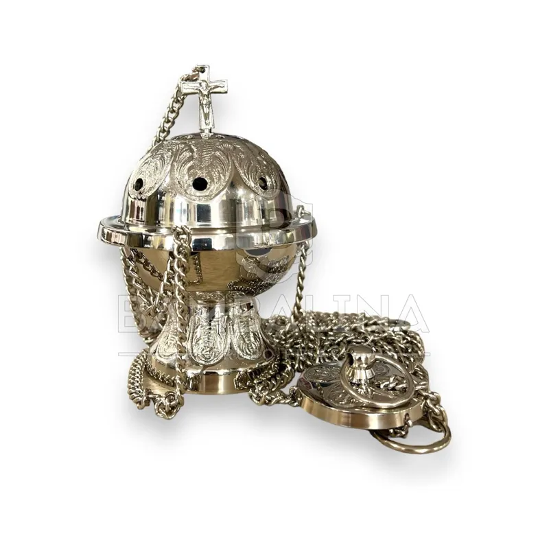 Incensario Labrado 15cm · Plata