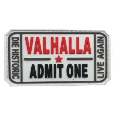 Parche de Goma PVC Valhalla Admit One 75 x 40 mm - DragonPro