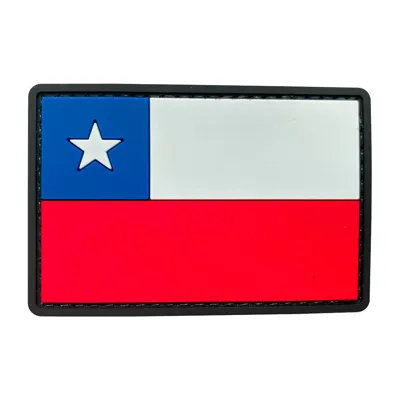 Parche de Goma PVC Bandera Chile 75 x 50 mm - DragonPro