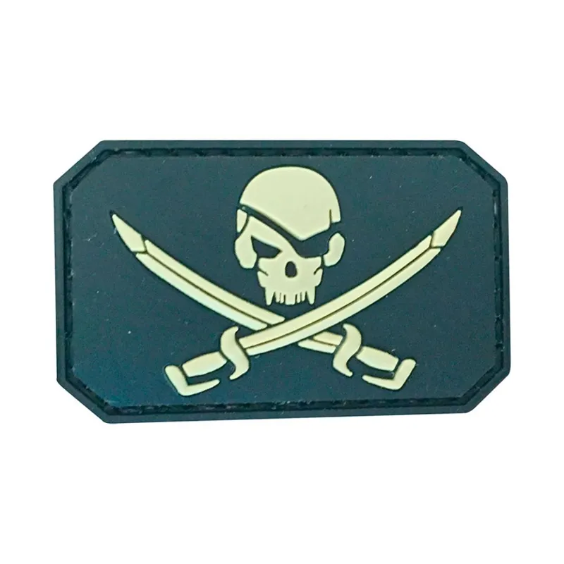 DragonPro Parche de Goma PVC Calavera Pirata 50 x 30 mm