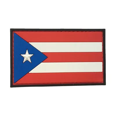 Parche de Goma PVC Bandera Puerto Rico 75 x 45 mm - DragonPro