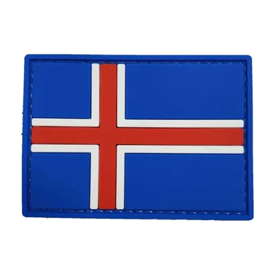 Parche de Goma PVC Bandera Islandia 70 x 50 mm - DragonPro