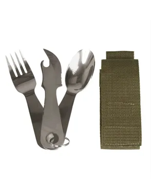 Cubiertos Acero con Funda - Mil-Tec