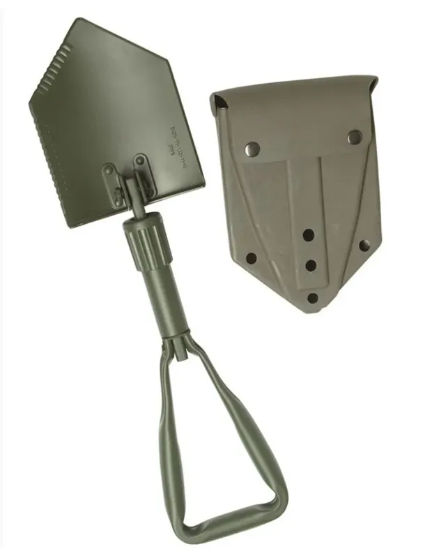 MilTec Pala Plegable con Funda · Verde / OD