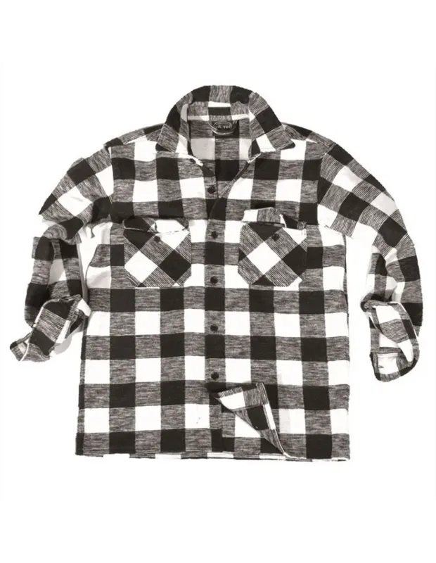 Mil-Tec Camisa Cuadros · Blanco negro