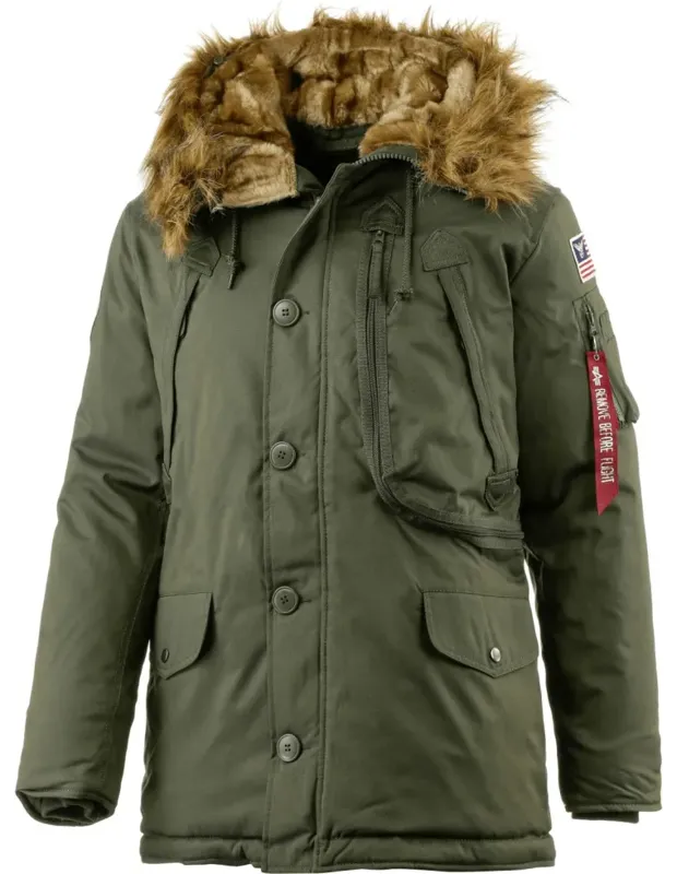 Alpha Industries Parka Ind. Polar Jacket · Verde / OD