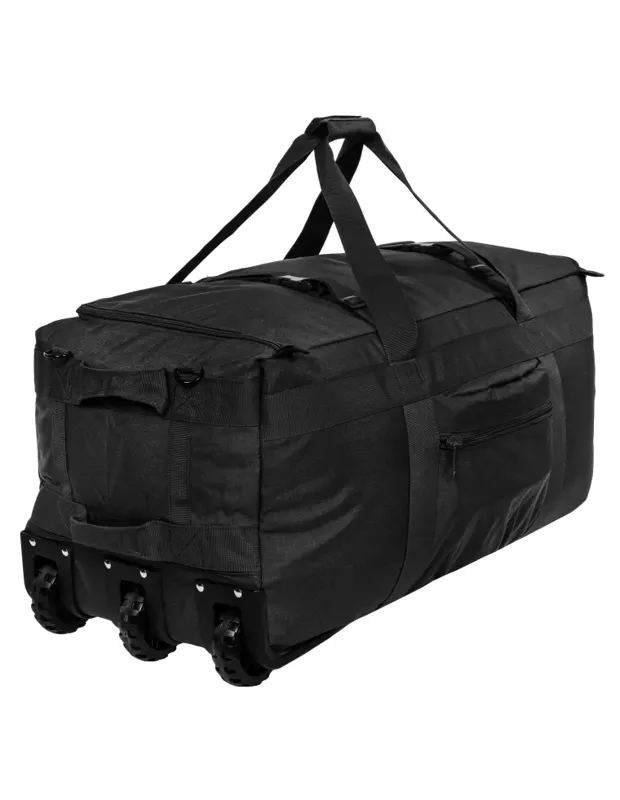 MilTec Petate Combat con Ruedas · Negro