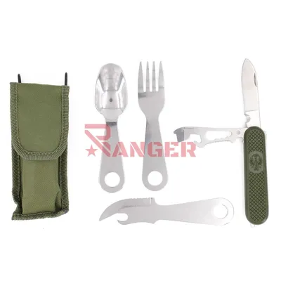 Cubierto Militar Immortal Navaja y Cuchillo C/Funda Nylon - Immortal Warrior