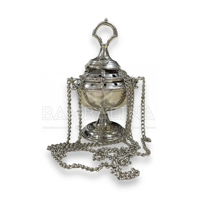 Incensario Cadena 13cm · Plata