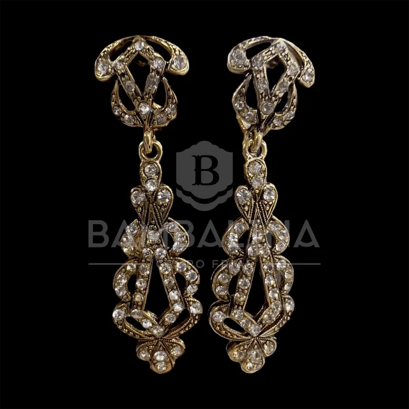 Pendientes Mantilla Envejecido · Oro