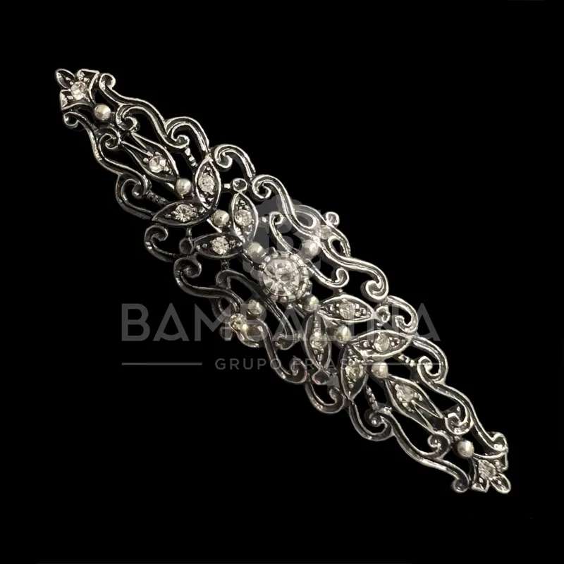 Broche Mantilla Envejecido · Plata