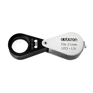 Lupa Plegable de Campo 10x Metálica con Luz LED y Ultravioleta - OPTICRON