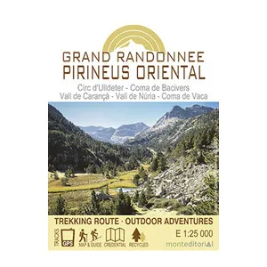Mapa 1:25.000 Grand Randonnee Pirineus Oriental. Cica D'ulldeter, Coma de Bacivers, Vall de Carançà, Vall de Núria, Coma de Vaca - Mont Editorial