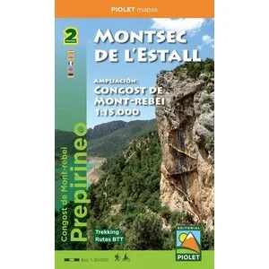 Mapa 1:20.000 Montsec de L'estall + Ampliación 1:15.000 Congost de Mont-Rebei - Piolet