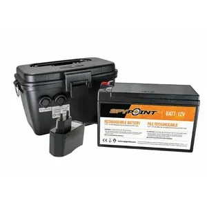 Kit de Batería Recargable 12V con Cargador y Caja Impermeable para Cámaras de Trampeo Fotográfico - SPYPOINT