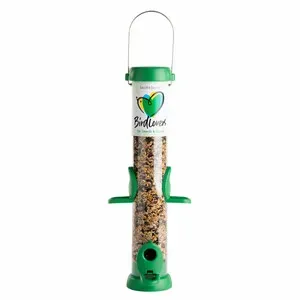 BL2-S2G "Bird Lovers" Comedero Tubular para Aves Silvestres Mediano para Mezcla de Semillas Fácil de Limpiar - JACOBI JAYNE