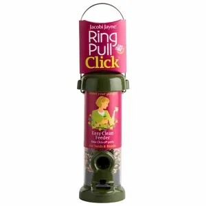 RP3-S1G 'Ring Pull Click' Comedero Tubular para Aves Silvstres Pequeño para Mezcla de Semillas Fácil de Limpiar - JACOBI JAYNE