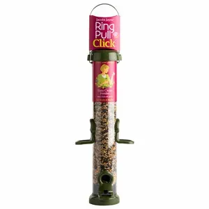 RP3-S2G 'Ring Pull Click' Comedero Tubular para Aves Silvestres Mediano para Mezcla de Semillas Fácil de Limpiar - JACOBI JAYNE