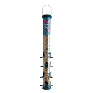 FLF-S4B 'Flo Festival' Comedero Tubular para Aves Silvestres Extragrande para Mezcla de Semillas Metálico de Gran Capacidad - JACOBI JAYNE