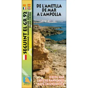 Mapa 1:10.000. de L'ametlla de Mar a L'ampolla. Seguint el GR92 - Piolet
