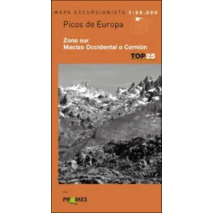 Mapa Excursionista Top 25. Picos de Europa. Zona Sur Macizo Occidental o Cornión - Prames