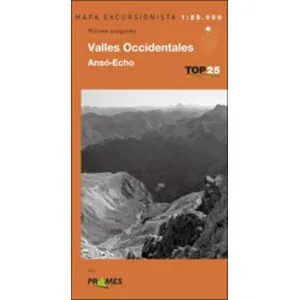 Mapa Excursionista Top 25. Pirineo Aragonés Valles Occidentales Ansó- Echo - Prames