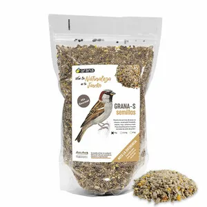 Grana-S Bolsa de Mezcla de Semillas con Pipa sin Cáscara. Alimento para Aves Silvestres 1 kg