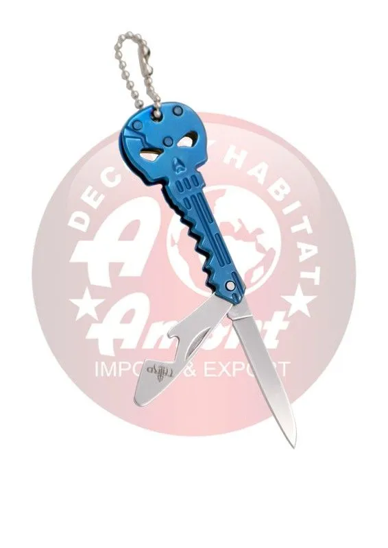 Third Llavero Navaja Llave Calavera · Azul