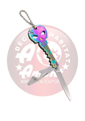 Llavero Navaja Llave Calavera Rainbow - Third