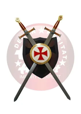Panoplia Escudo Templario con Espadas Mango - Amont