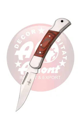 Navaja Madera Virolas de Acero 7.5 cm con Seguro - Third