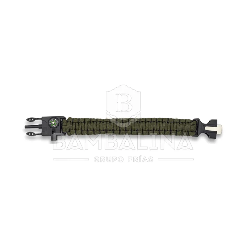Pulsera Paracord Supervivencia · Verde / OD