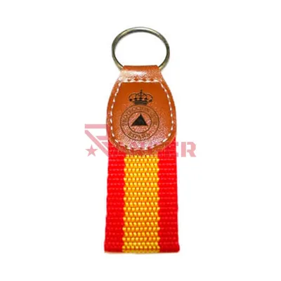 Llavero España Nylon Cuero Protección Civil - Foraventure