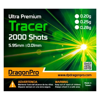 Bolas 0.28g Trazadoras Ultra Premium 2000 BBs - DragonPro