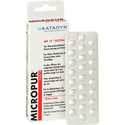 Pastillas Potabilizadoras de Agua Micropur Forte 1T 50 Comprimidos (2x25) - KATADYN