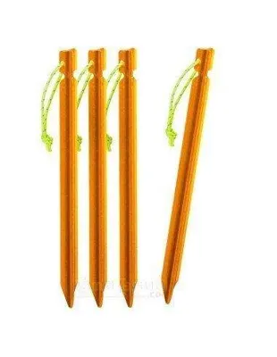 4 Piquetas Aluminio Bushcraft Camping con Cuerda