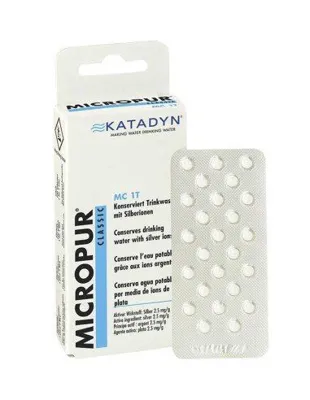 100 Pastillas MicroPUR Classic 1T 4x25 Katadyn Conservador Agua