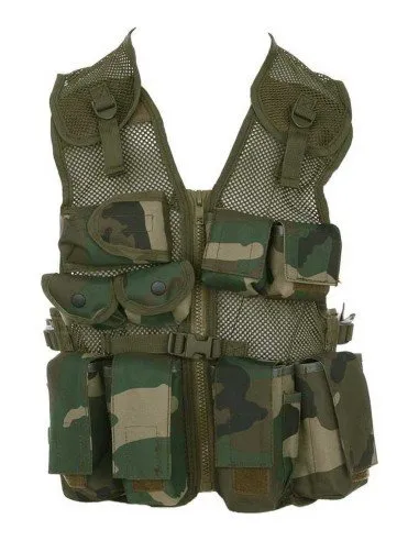 Ropa Niño Chaleco Multibolsillo Táctico Ajustable · Camuflaje