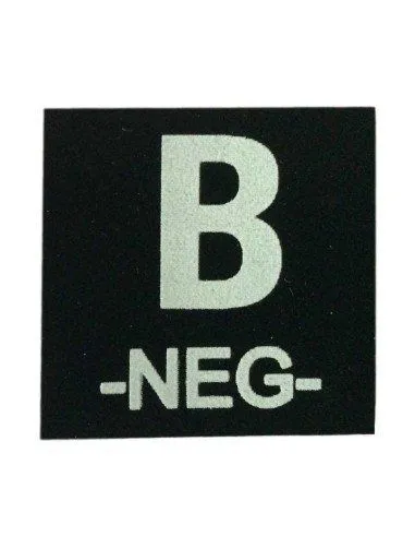Sangre Luminiscente 4x4 cm Fondo Grupo Sanguíneo Cinta Trasera · Negro