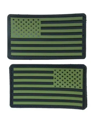Pareja de Parches PVC Bandera USA Clásica e Invertida