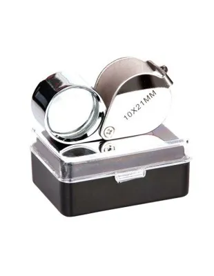 Lupa Aumento Lectura 10 x 21 mm con Caja Protección