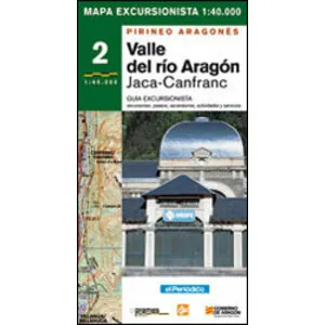 Valle del Río Aragón. Jaca Canfranc. Pirineo Aragonés. Mapa Excursionista - Prames