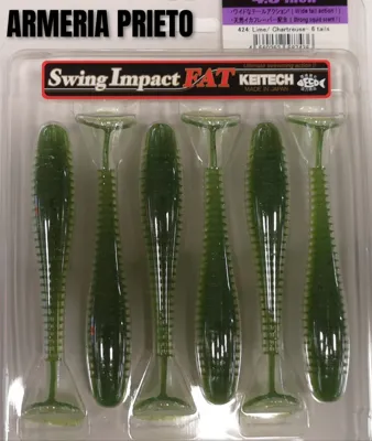 Vinilo Swing Impact 4.3 Inch 424 Lime Chartreuse 5 Unidades - Keitech