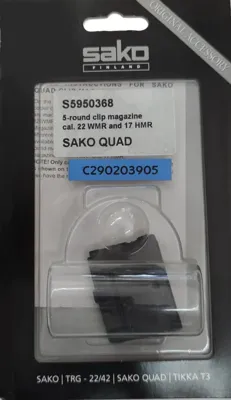 Cargador Quad 5 Round Clip Magazine 17HMR/22WMR S5950368 - Sako
